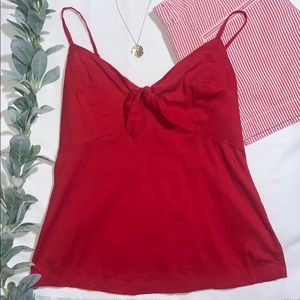 Old Navy Red Tie Front Cami Tank